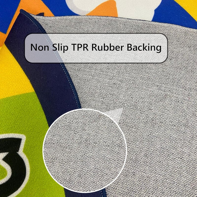 USTIDE Large Oval Educational Kids Rug 6x9,ABC Alphabet Colors Rainbow Fun Classroom Carpet Non-Slip Play Mat Washable Bedroom Playroom Rug Decor - Image 5